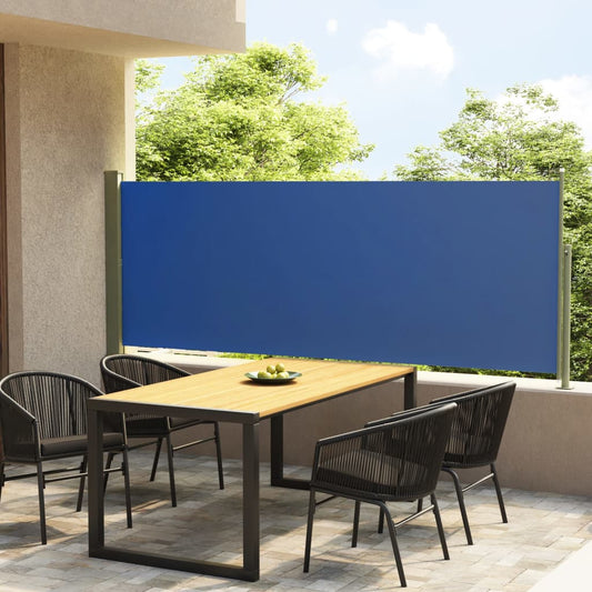 Sisäänvedettävä terassin sivumarkiisi 117x300 cm sininen - Sisustajankoti.fi