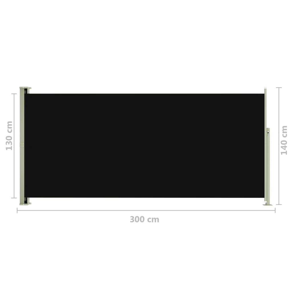 Sisäänvedettävä terassin sivumarkiisi 140x300 cm musta - Sisustajankoti.fi