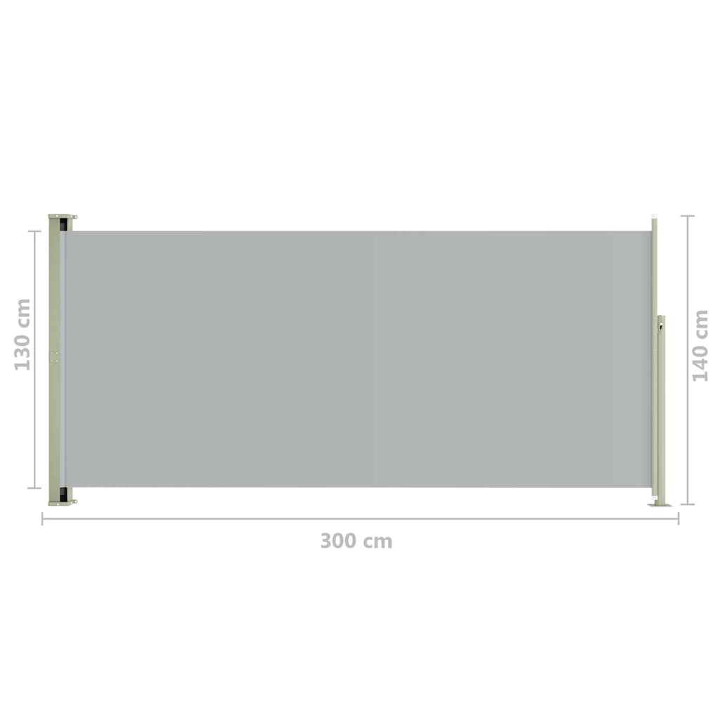 Sisäänvedettävä terassin sivumarkiisi 140x300 cm harmaa - Sisustajankoti.fi