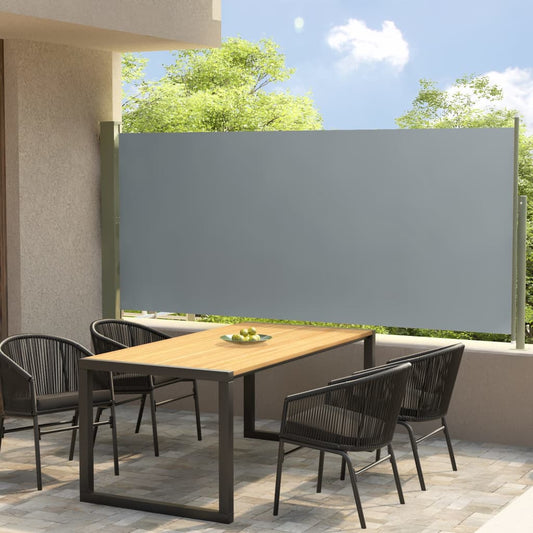 Sisäänvedettävä terassin sivumarkiisi 140x300 cm harmaa - Sisustajankoti.fi