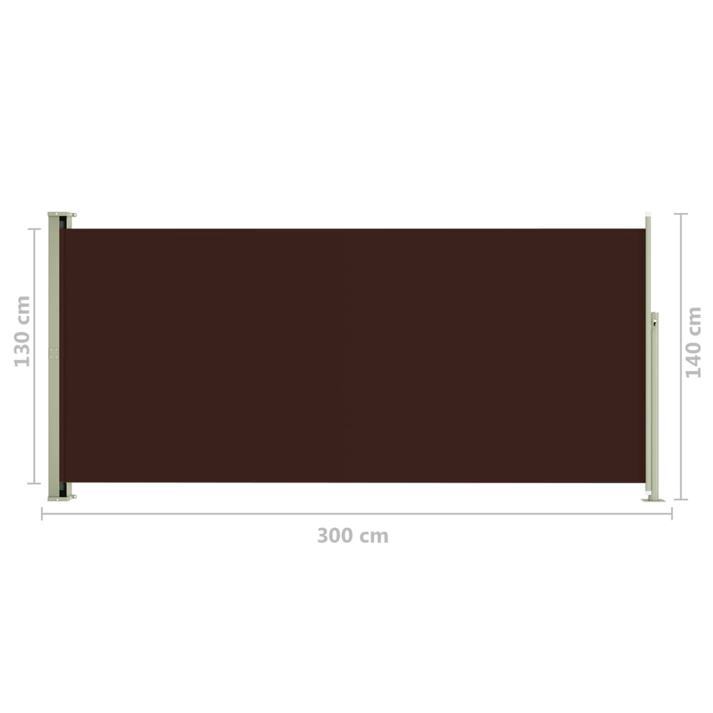 Sisäänvedettävä terassin sivumarkiisi 140x300 cm ruskea - Sisustajankoti.fi