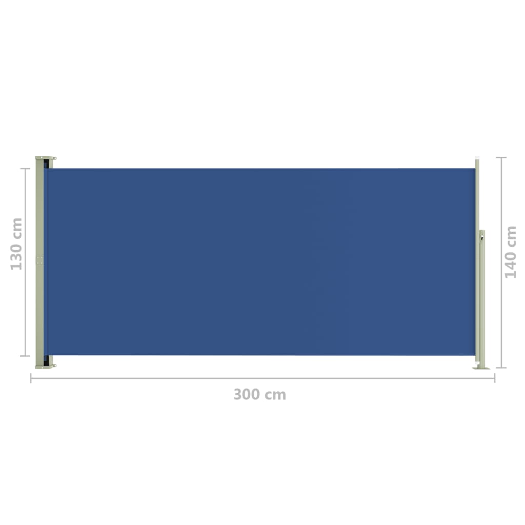Sisäänvedettävä terassin sivumarkiisi 140x300 cm sininen - Sisustajankoti.fi