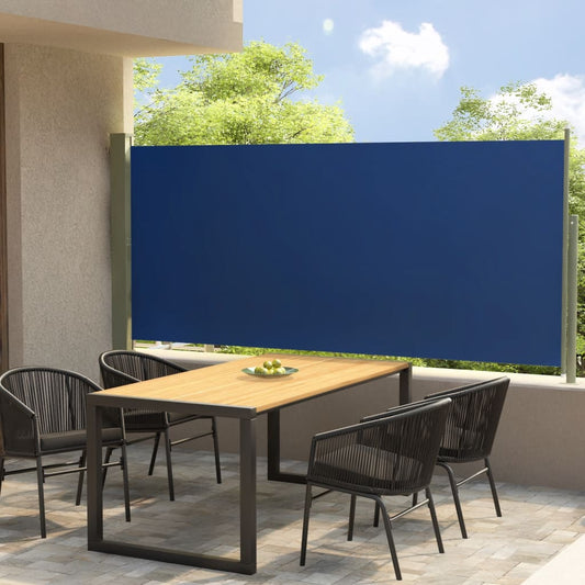 Sisäänvedettävä terassin sivumarkiisi 140x300 cm sininen - Sisustajankoti.fi
