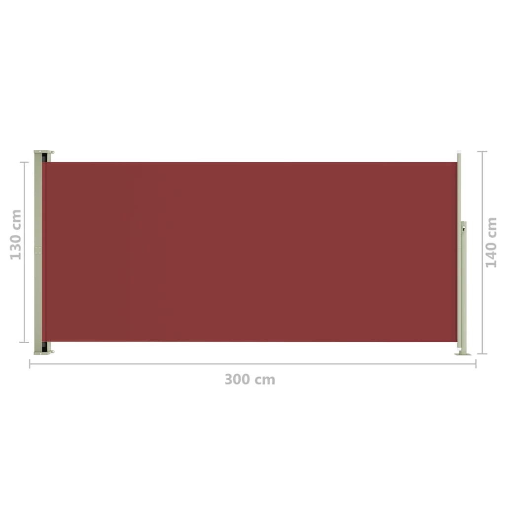 Sisäänvedettävä terassin sivumarkiisi 140x300 cm punainen - Sisustajankoti.fi