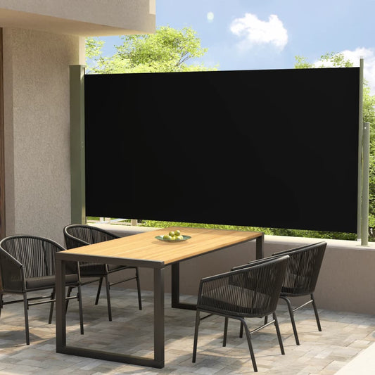 Sisäänvedettävä terassin sivumarkiisi 160x300 cm musta - Sisustajankoti.fi