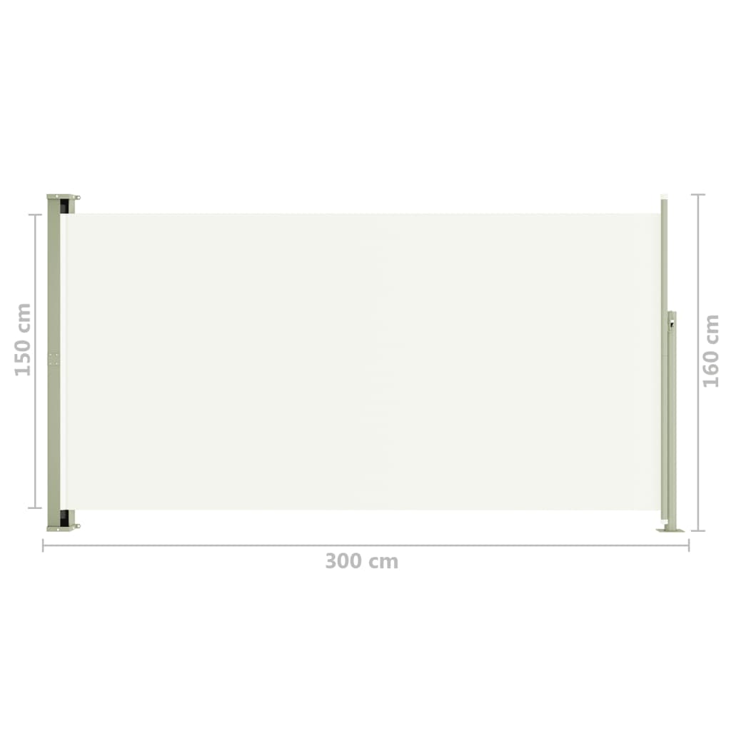 Sisäänvedettävä terassin sivumarkiisi 160x300 cm kerma - Sisustajankoti.fi