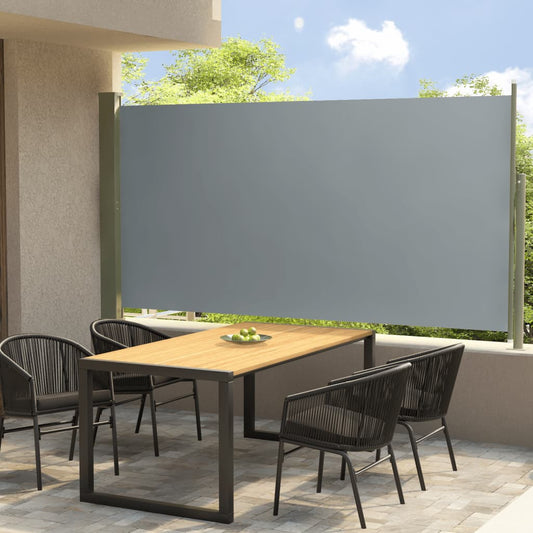 Sisäänvedettävä terassin sivumarkiisi 160x300 cm harmaa - Sisustajankoti.fi