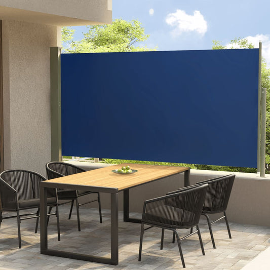 Sisäänvedettävä terassin sivumarkiisi 160x300 cm sininen - Sisustajankoti.fi