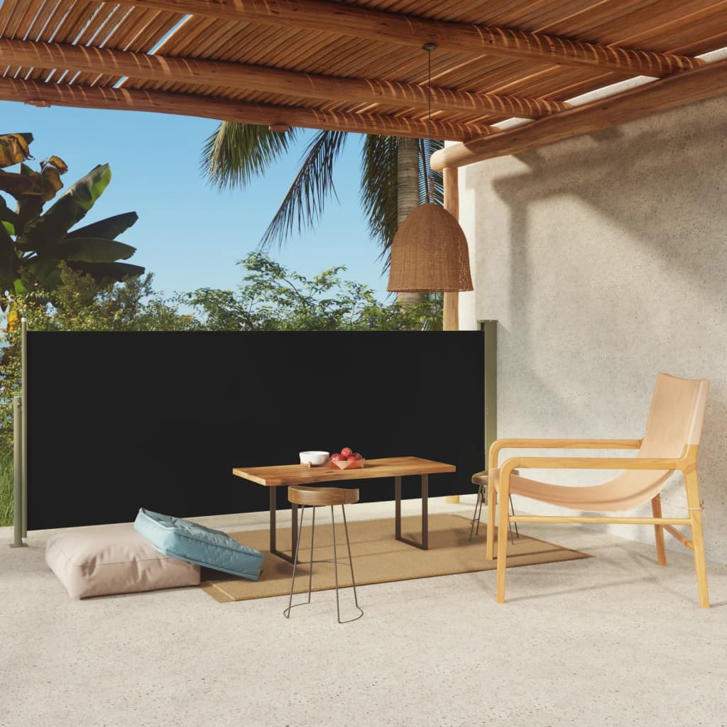 Sisäänvedettävä terassin sivumarkiisi 117x300 cm musta - Sisustajankoti.fi