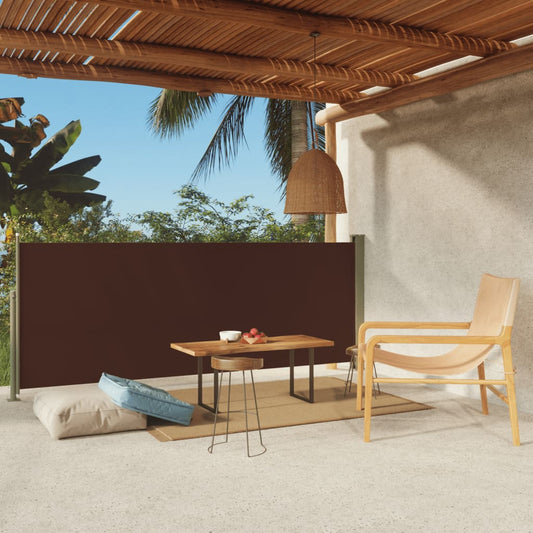 Sisäänvedettävä terassin sivumarkiisi 117x300 cm ruskea - Sisustajankoti.fi