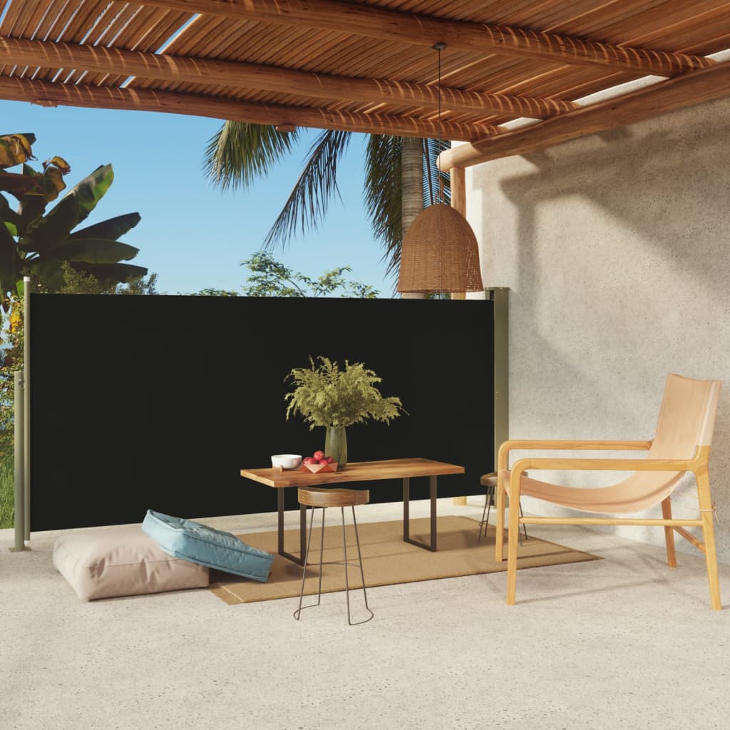 Sisäänvedettävä terassin sivumarkiisi 140x300 cm musta - Sisustajankoti.fi