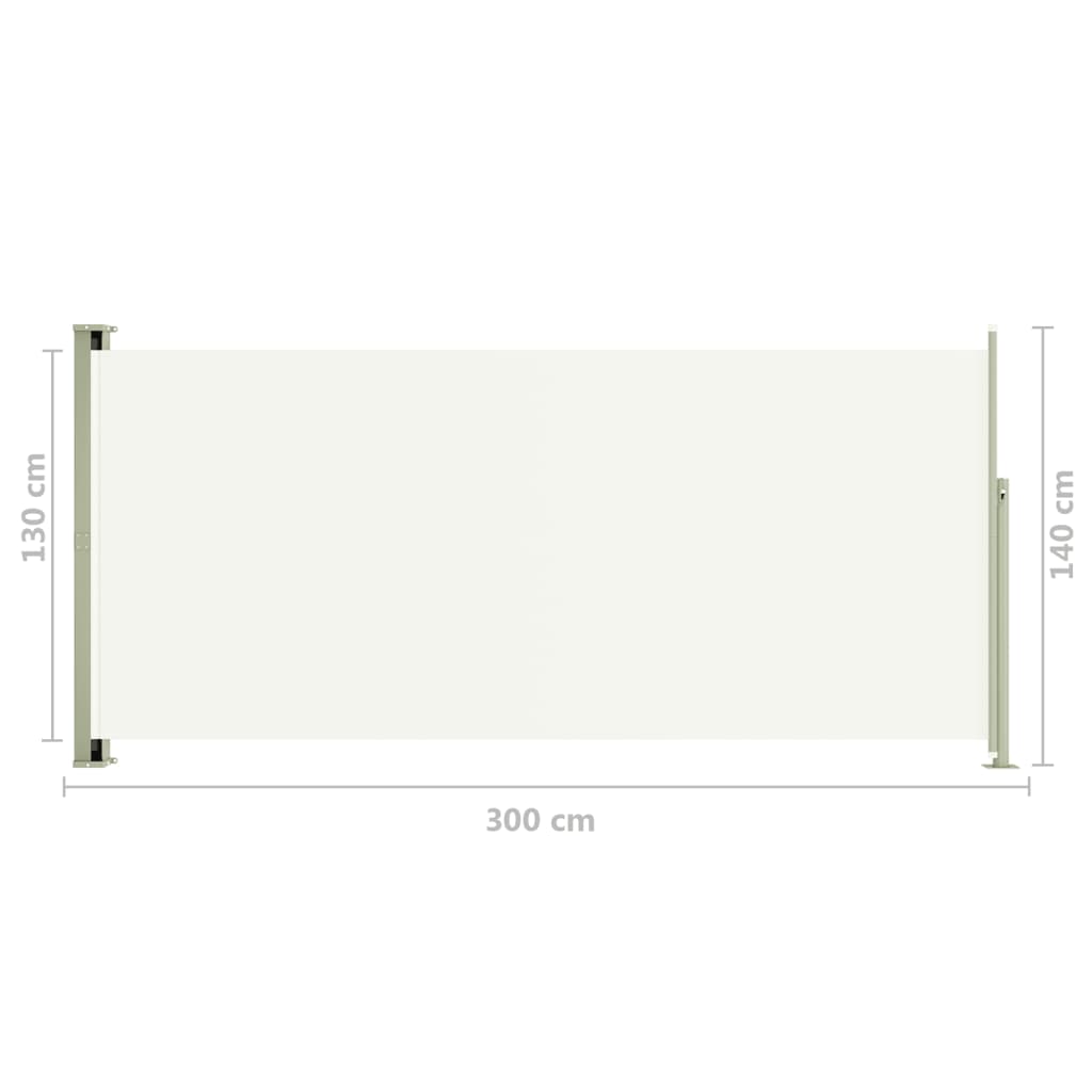 Sisäänvedettävä terassin sivumarkiisi 140x300 cm kerma - Sisustajankoti.fi