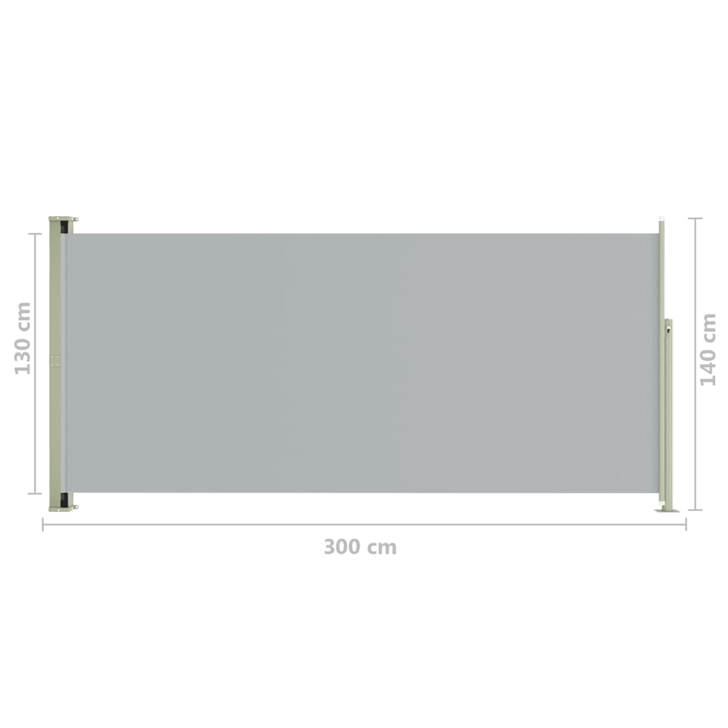 Sisäänvedettävä terassin sivumarkiisi 140x300 cm harmaa - Sisustajankoti.fi