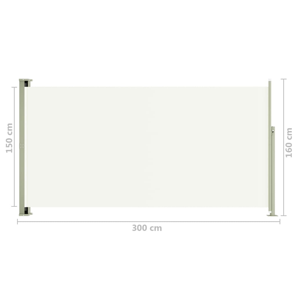 Sisäänvedettävä terassin sivumarkiisi 160x300 cm kerma - Sisustajankoti.fi