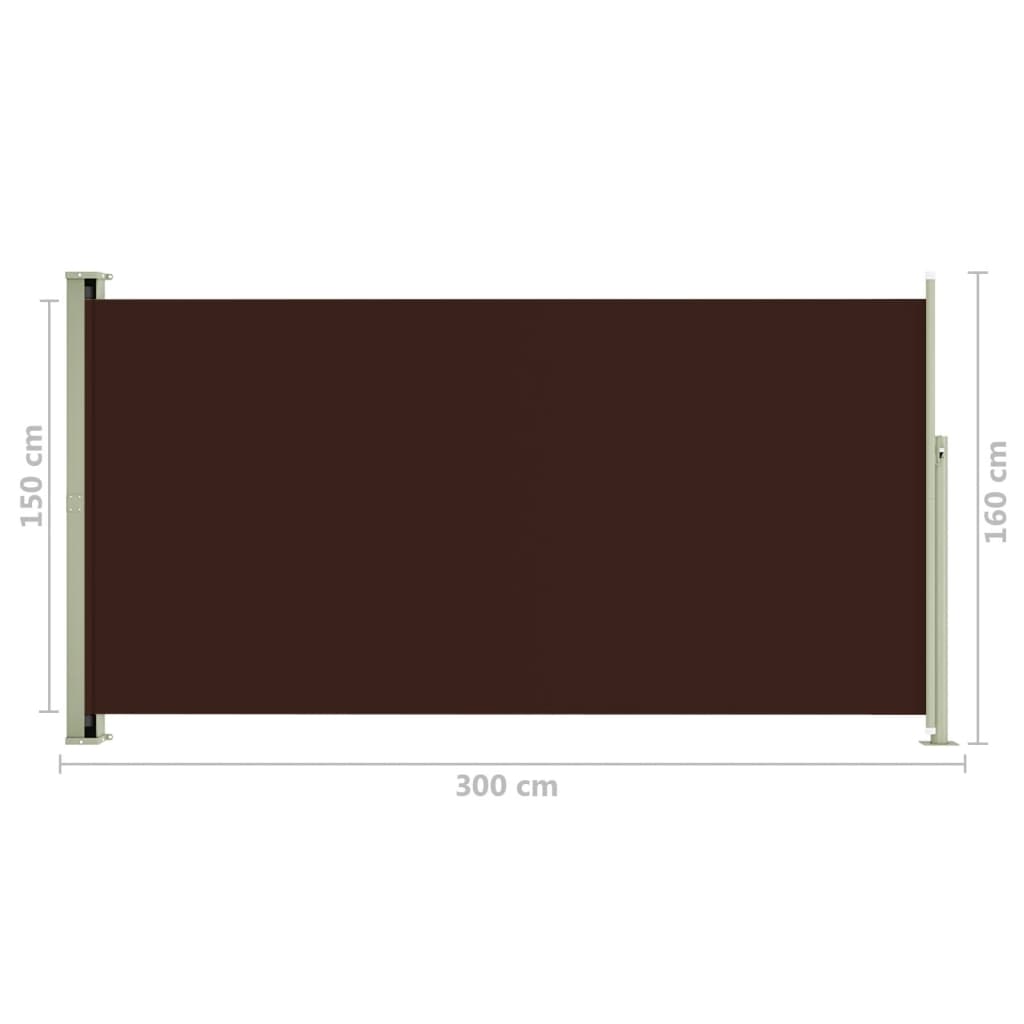 Sisäänvedettävä terassin sivumarkiisi 160x300 cm ruskea - Sisustajankoti.fi