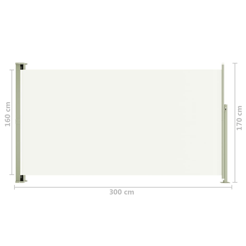 Sisäänvedettävä terassin sivumarkiisi 170x300 cm kerma - Sisustajankoti.fi