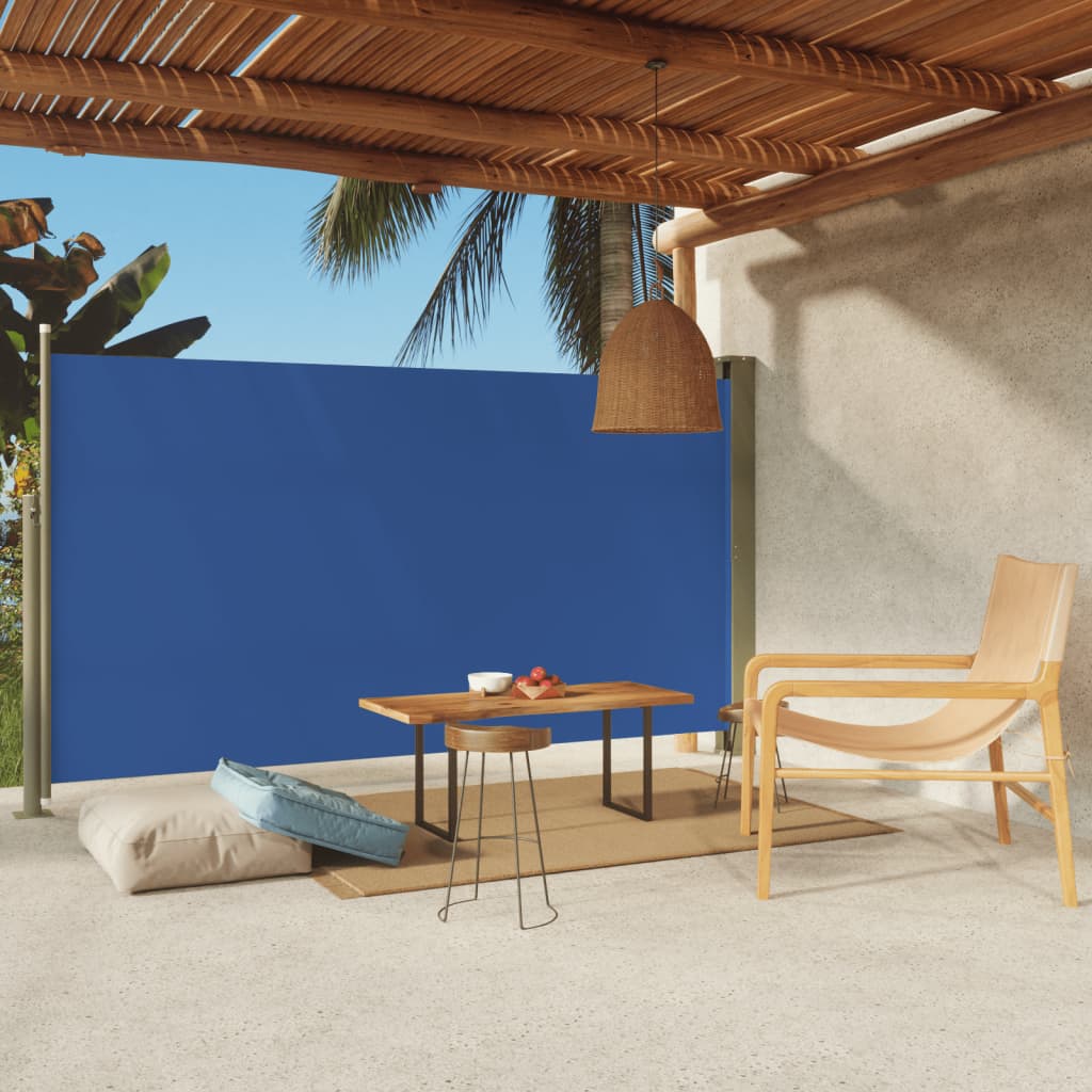 Sisäänvedettävä terassin sivumarkiisi 170x300 cm sininen - Sisustajankoti.fi