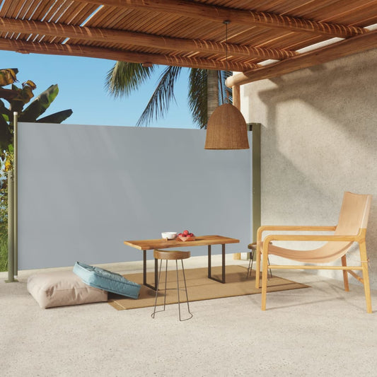Sisäänvedettävä terassin sivumarkiisi 170x300 cm harmaa - Sisustajankoti.fi