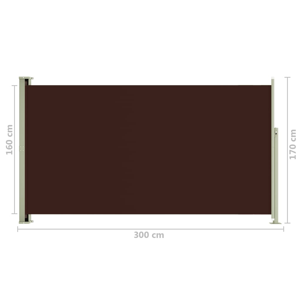 Sisäänvedettävä terassin sivumarkiisi 170x300 cm ruskea - Sisustajankoti.fi