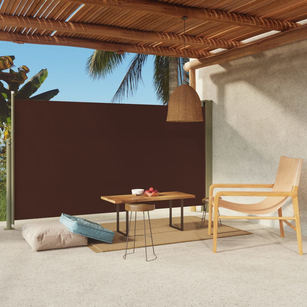Sisäänvedettävä terassin sivumarkiisi 170x300 cm ruskea - Sisustajankoti.fi