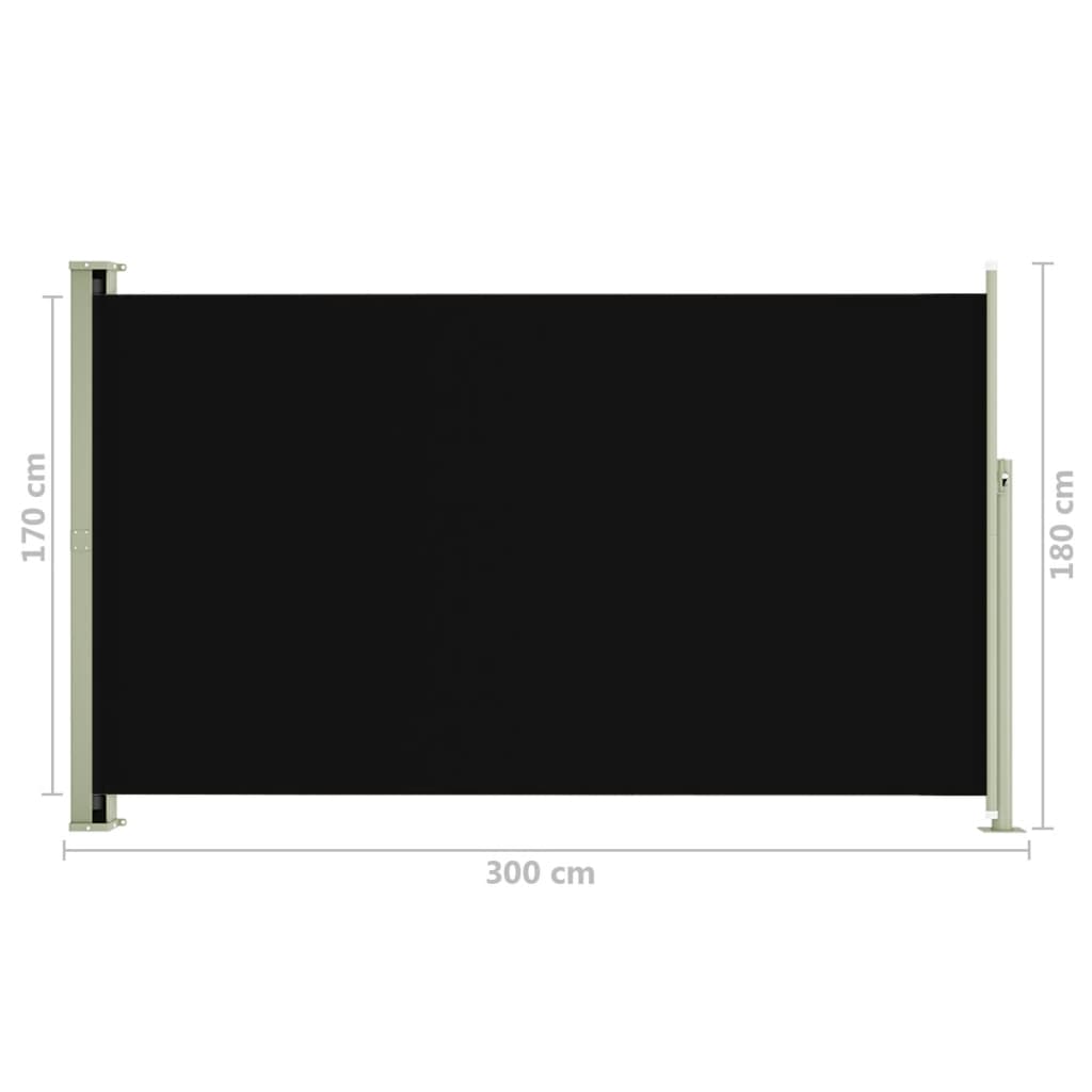 Sisäänvedettävä terassin sivumarkiisi 180x300 cm musta - Sisustajankoti.fi