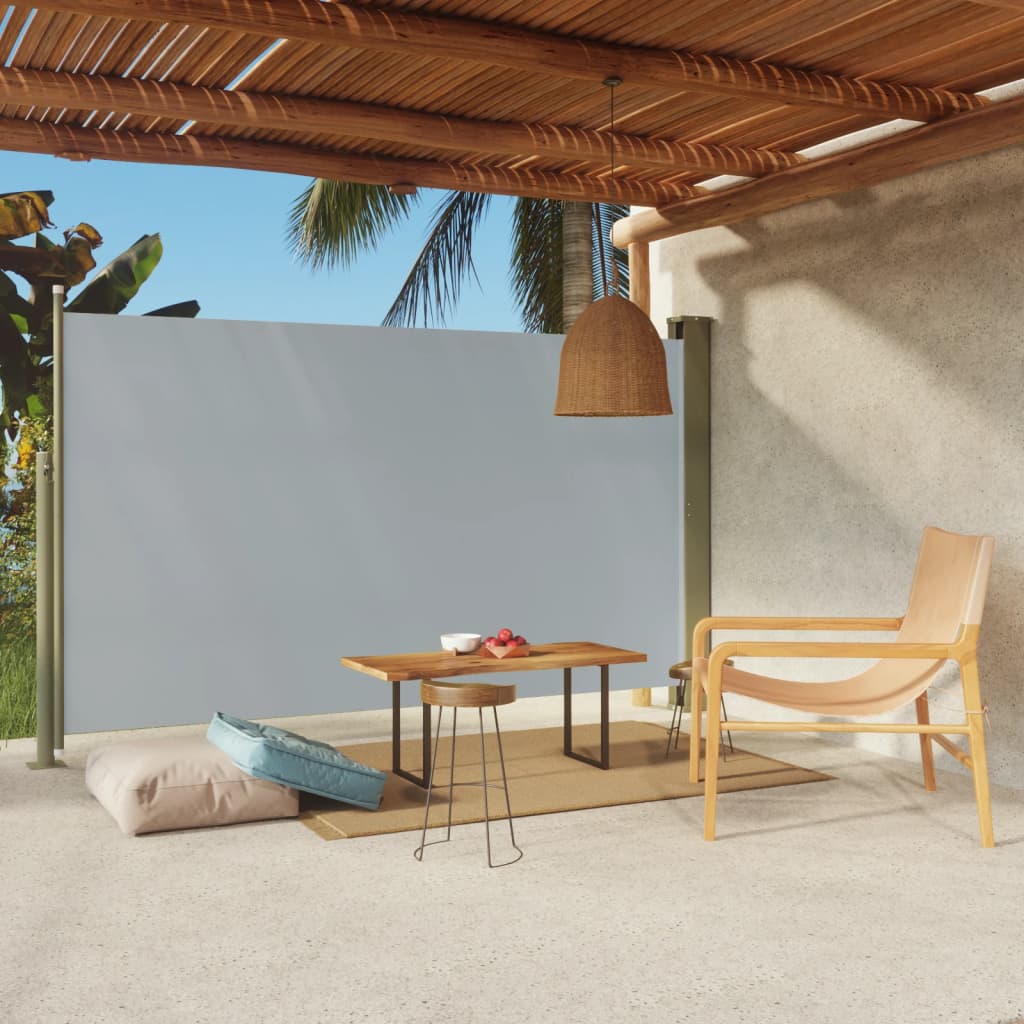 Sisäänvedettävä terassin sivumarkiisi 180x300 cm harmaa - Sisustajankoti.fi