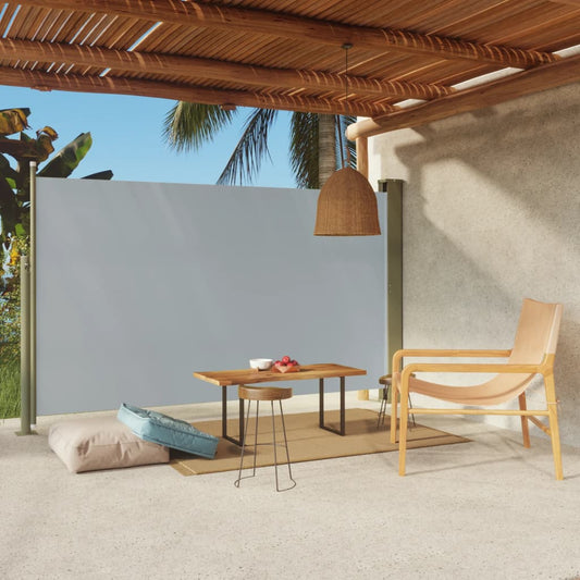 Sisäänvedettävä terassin sivumarkiisi 180x300 cm harmaa - Sisustajankoti.fi