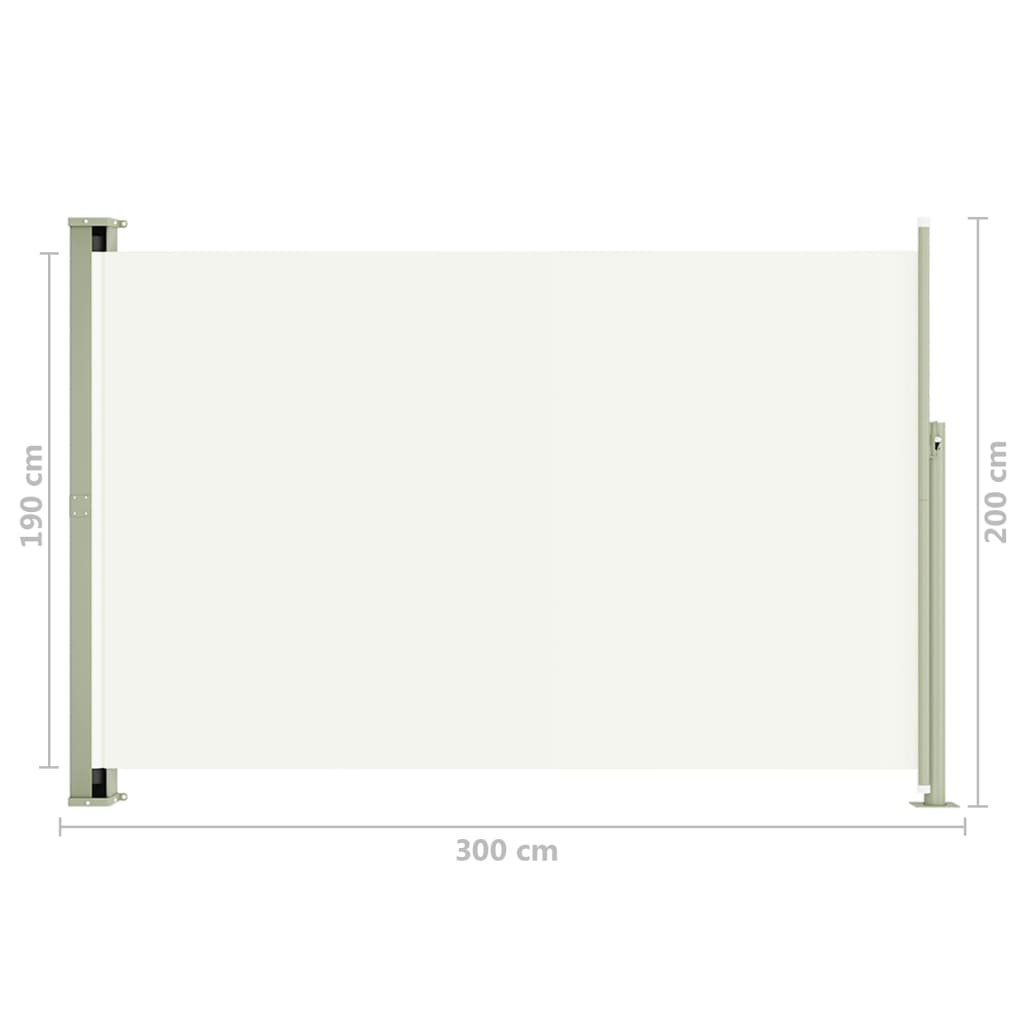 Sisäänvedettävä terassin sivumarkiisi 200x300 cm kerma - Sisustajankoti.fi