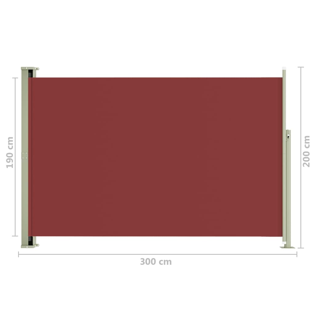 Sisäänvedettävä terassin sivumarkiisi 200x300 cm punainen - Sisustajankoti.fi