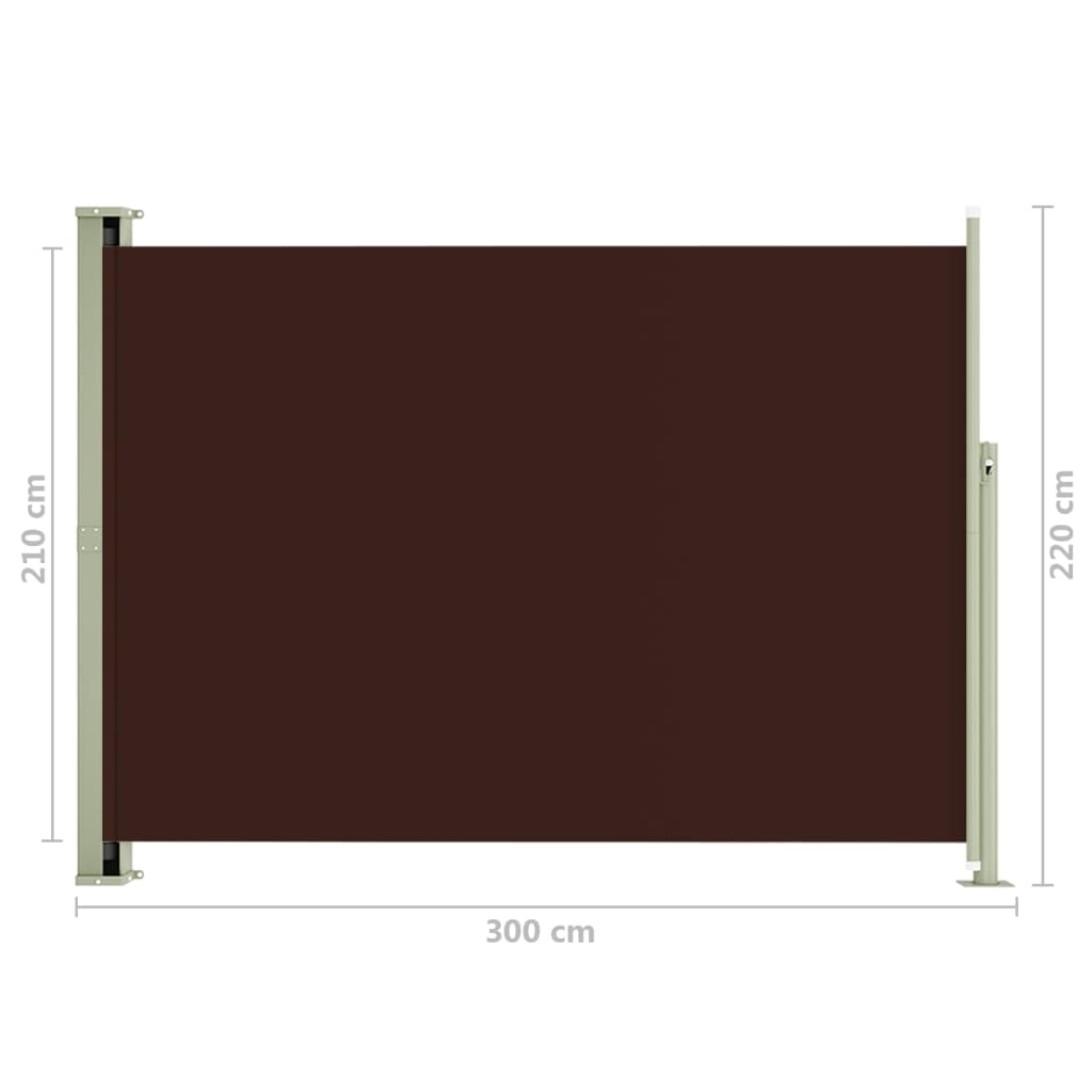 Sisäänvedettävä terassin sivumarkiisi 220x300 cm ruskea - Sisustajankoti.fi