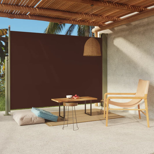 Sisäänvedettävä terassin sivumarkiisi 220x300 cm ruskea - Sisustajankoti.fi
