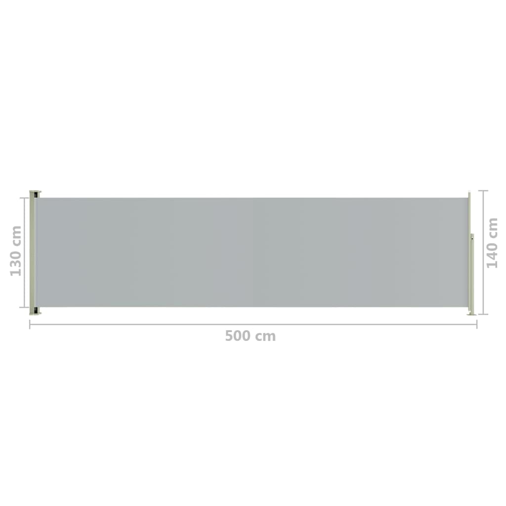 Sisäänvedettävä terassin sivumarkiisi 140x500 cm harmaa - Sisustajankoti.fi
