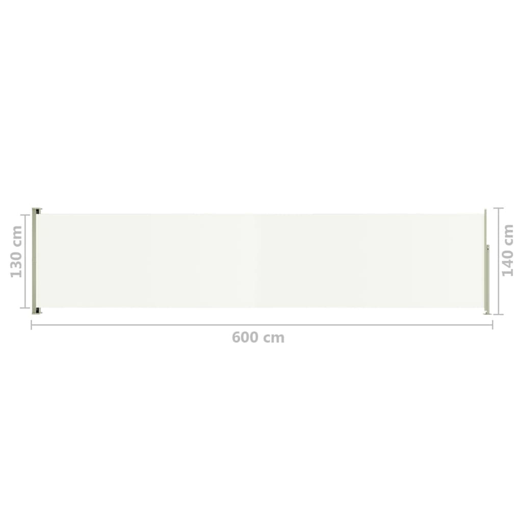 Sisäänvedettävä terassin sivumarkiisi 140x600 cm kerma - Sisustajankoti.fi