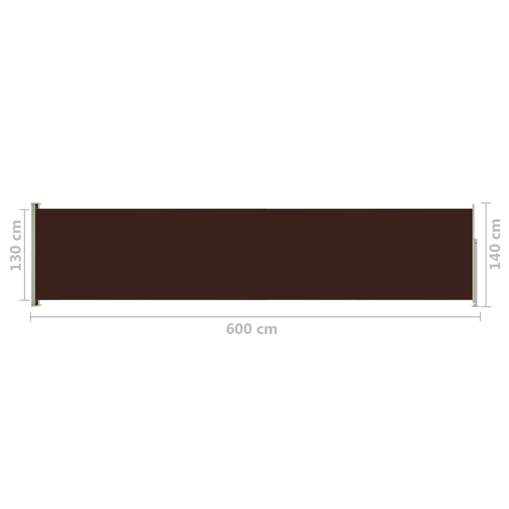 Sisäänvedettävä terassin sivumarkiisi 140x600 cm ruskea - Sisustajankoti.fi
