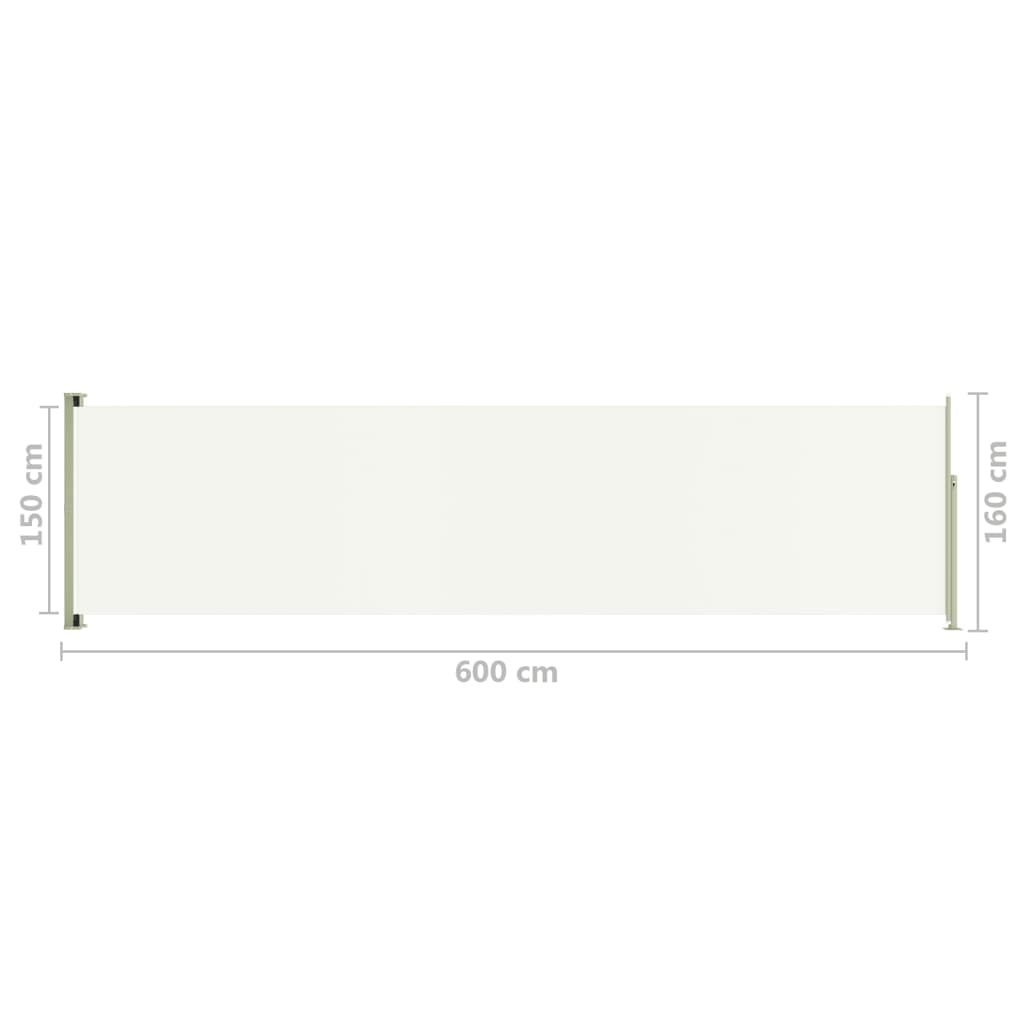 Sisäänvedettävä terassin sivumarkiisi 160x600 cm kerma - Sisustajankoti.fi