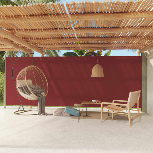 Terassin sisäänvedettävä sivumarkiisi 200x600 cm punainen - Sisustajankoti.fi