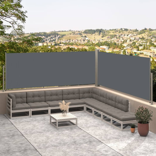 Sisäänvedettävä sivumarkiisi antrasiitti 117x600 cm - Sisustajankoti.fi