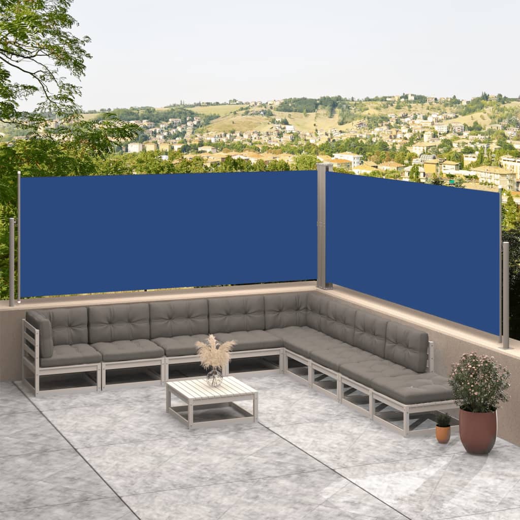 Sisäänvedettävä sivumarkiisi sininen 117x600 cm - Sisustajankoti.fi