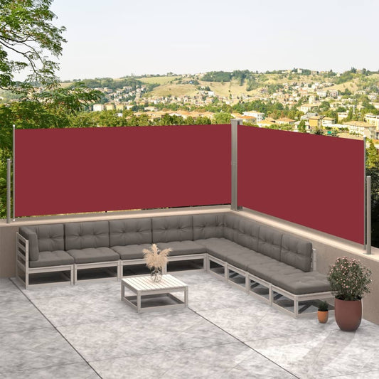 Sisäänvedettävä sivumarkiisi punainen 117x600 cm - Sisustajankoti.fi