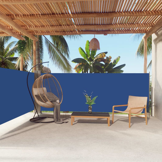 Sisäänvedettävä sivumarkiisi sininen 140x600 cm - Sisustajankoti.fi
