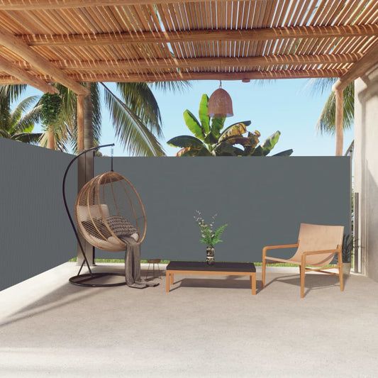 Sisäänvedettävä sivumarkiisi antrasiitti 160x600 cm - Sisustajankoti.fi