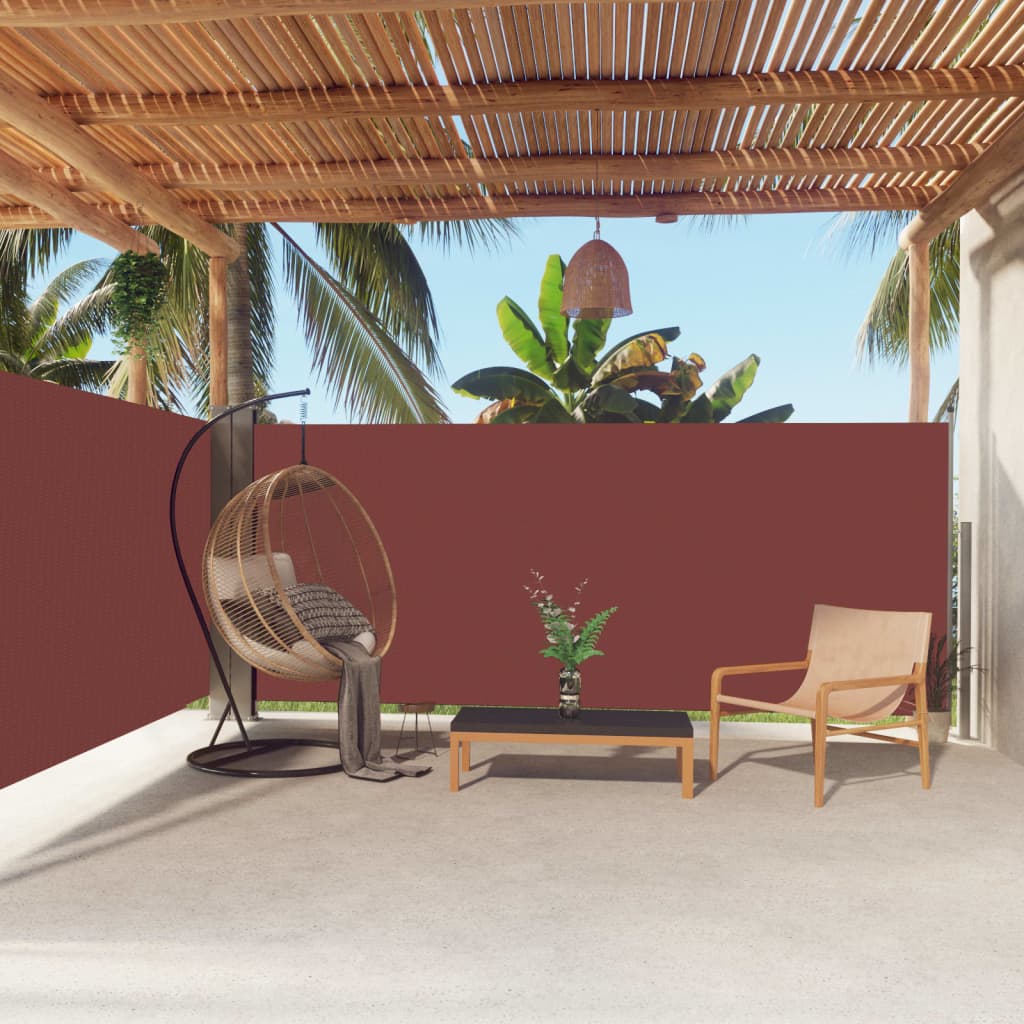 Sisäänvedettävä sivumarkiisi ruskea 160x600 cm - Sisustajankoti.fi
