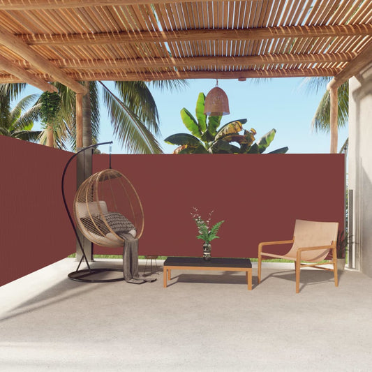 Sisäänvedettävä sivumarkiisi ruskea 160x600 cm - Sisustajankoti.fi