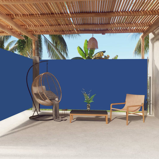 Sisäänvedettävä sivumarkiisi sininen 180x600 cm - Sisustajankoti.fi