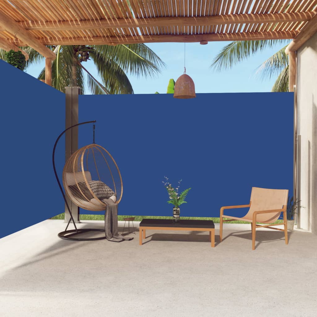 Sisäänvedettävä sivumarkiisi sininen 220x600 cm - Sisustajankoti.fi