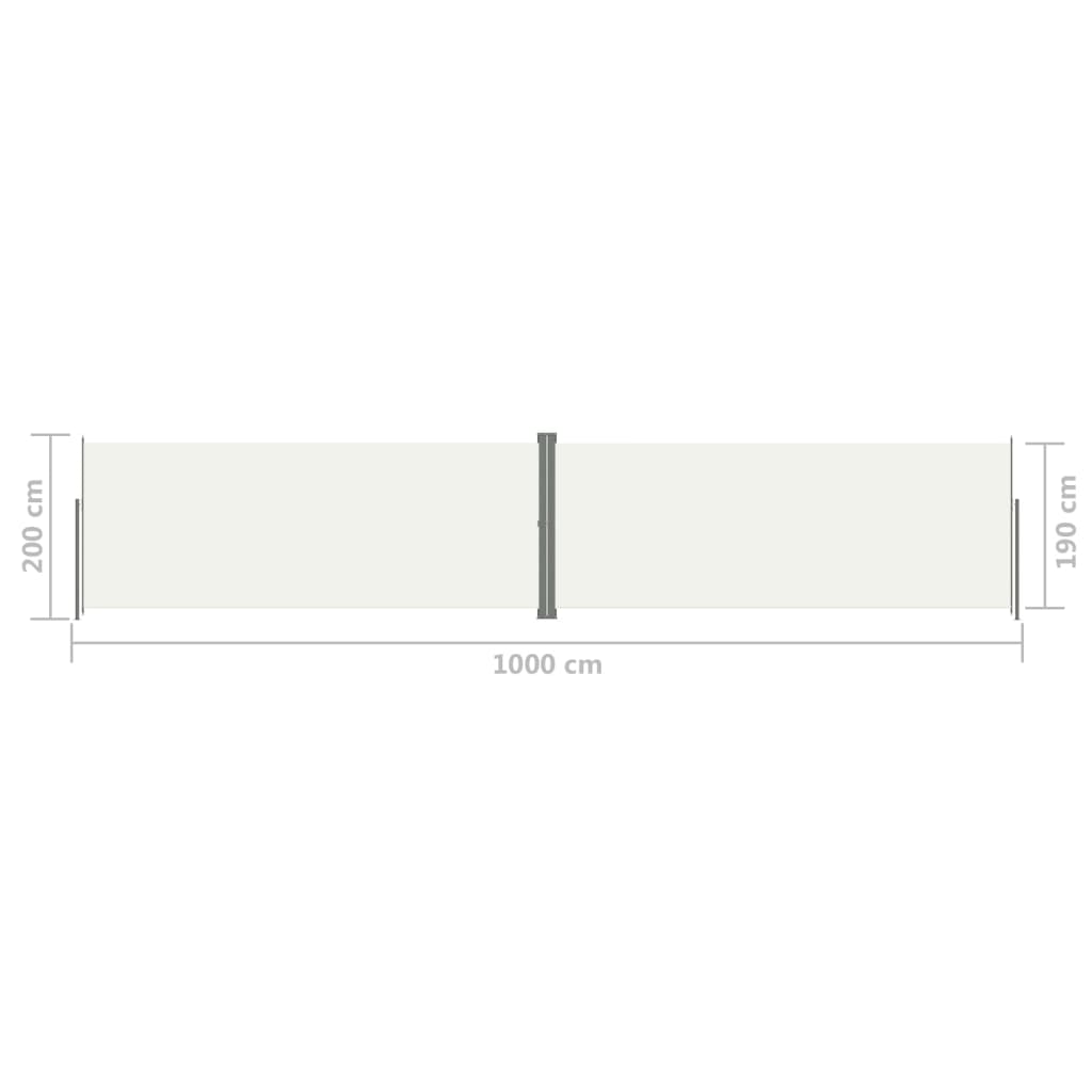 Sisäänvedettävä sivumarkiisi kerma 200x1000 cm - Sisustajankoti.fi