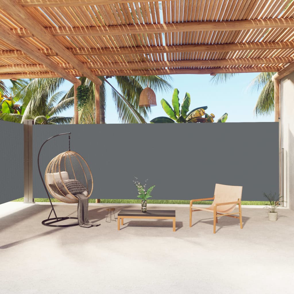 Sisäänvedettävä sivumarkiisi antrasiitti 200x1000 cm - Sisustajankoti.fi