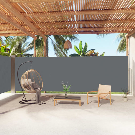 Sisäänvedettävä sivumarkiisi antrasiitti 200x1000 cm - Sisustajankoti.fi