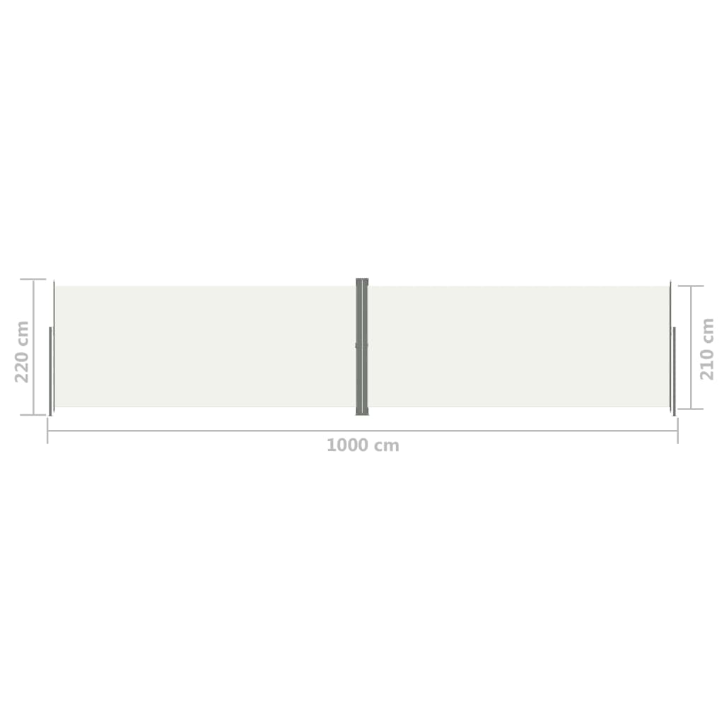 Sisäänvedettävä sivumarkiisi kerma 220x1000 cm - Sisustajankoti.fi