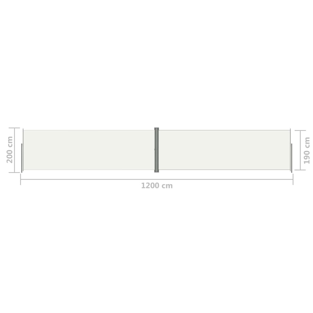 Sisäänvedettävä sivumarkiisi kerma 200x1200 cm - Sisustajankoti.fi